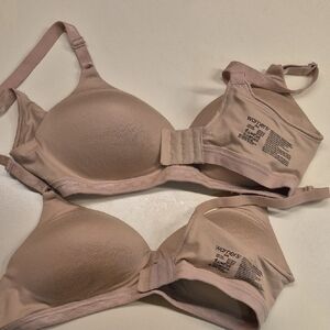 2 Warner's Soft Beige Wireless Bras
